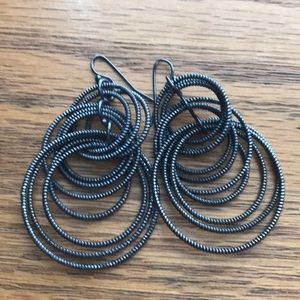 Black hoop earrings.